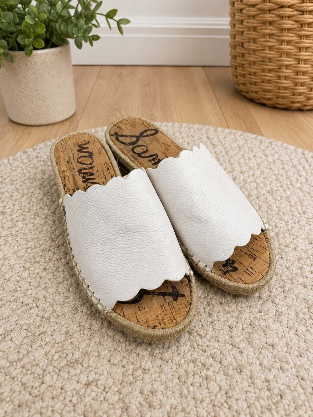 Sam Edelman Andy Leather Slide Bright White – Size 8M